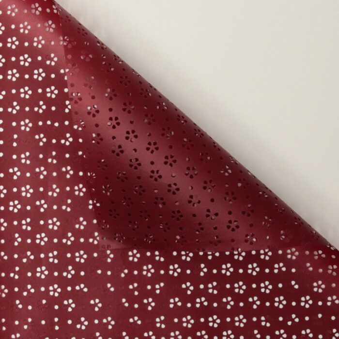 Floral Hollow Wrapping Paper wine red