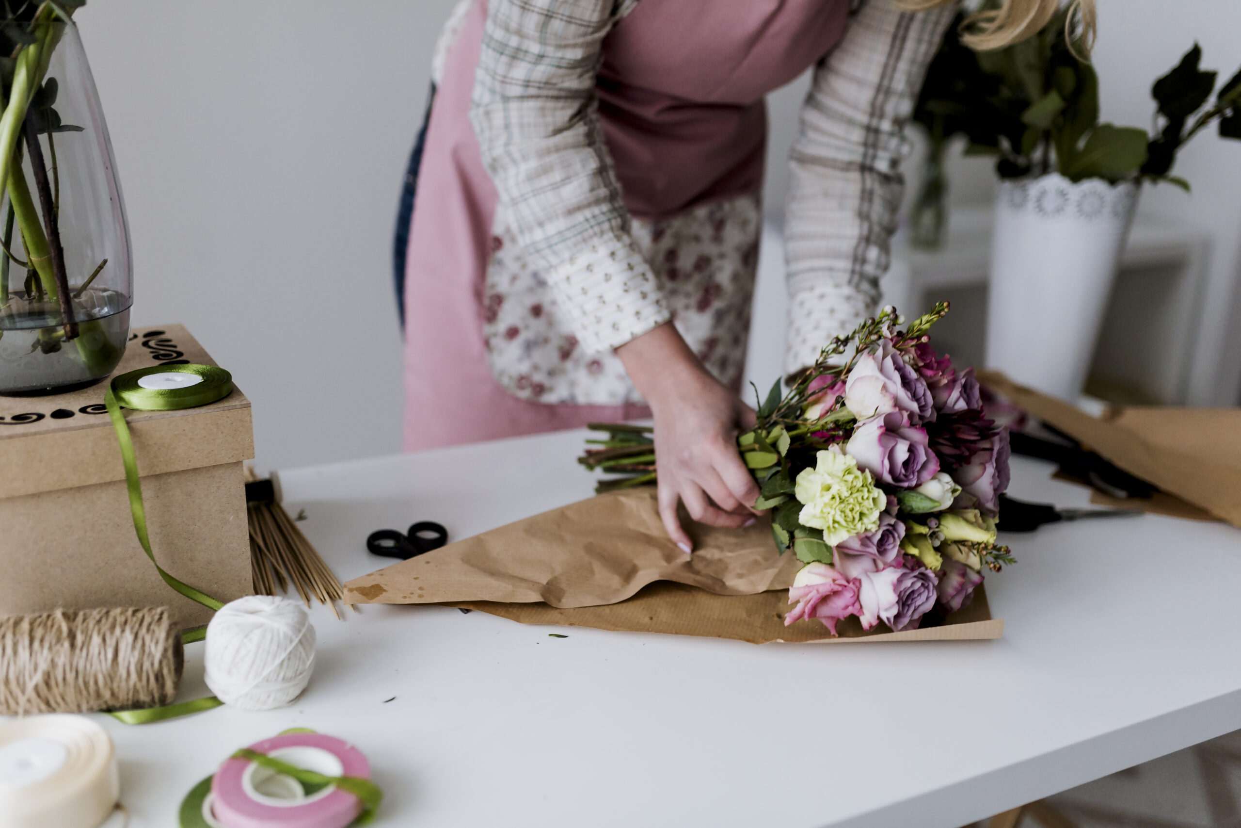 Wrap Flowers in Paper